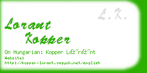 lorant kopper business card